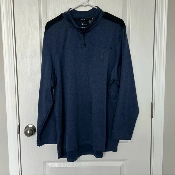 Spider Men’s Active Sports Quarter Zip Pullover Blue/Black Like New Size XXL - Picture 5 of 11